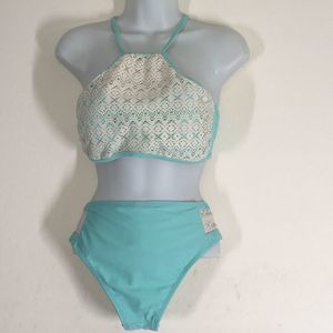 Blu C. Seafoam Mist Cut Outs Sides Crochet…